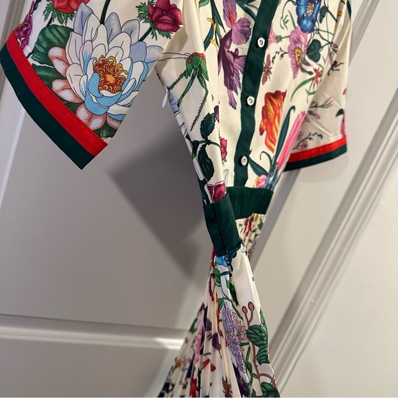 Dalia Macphee White Multi Short Sleeve Shirt Dress in Multicolor Floral/Cream - Picture 8 of 16